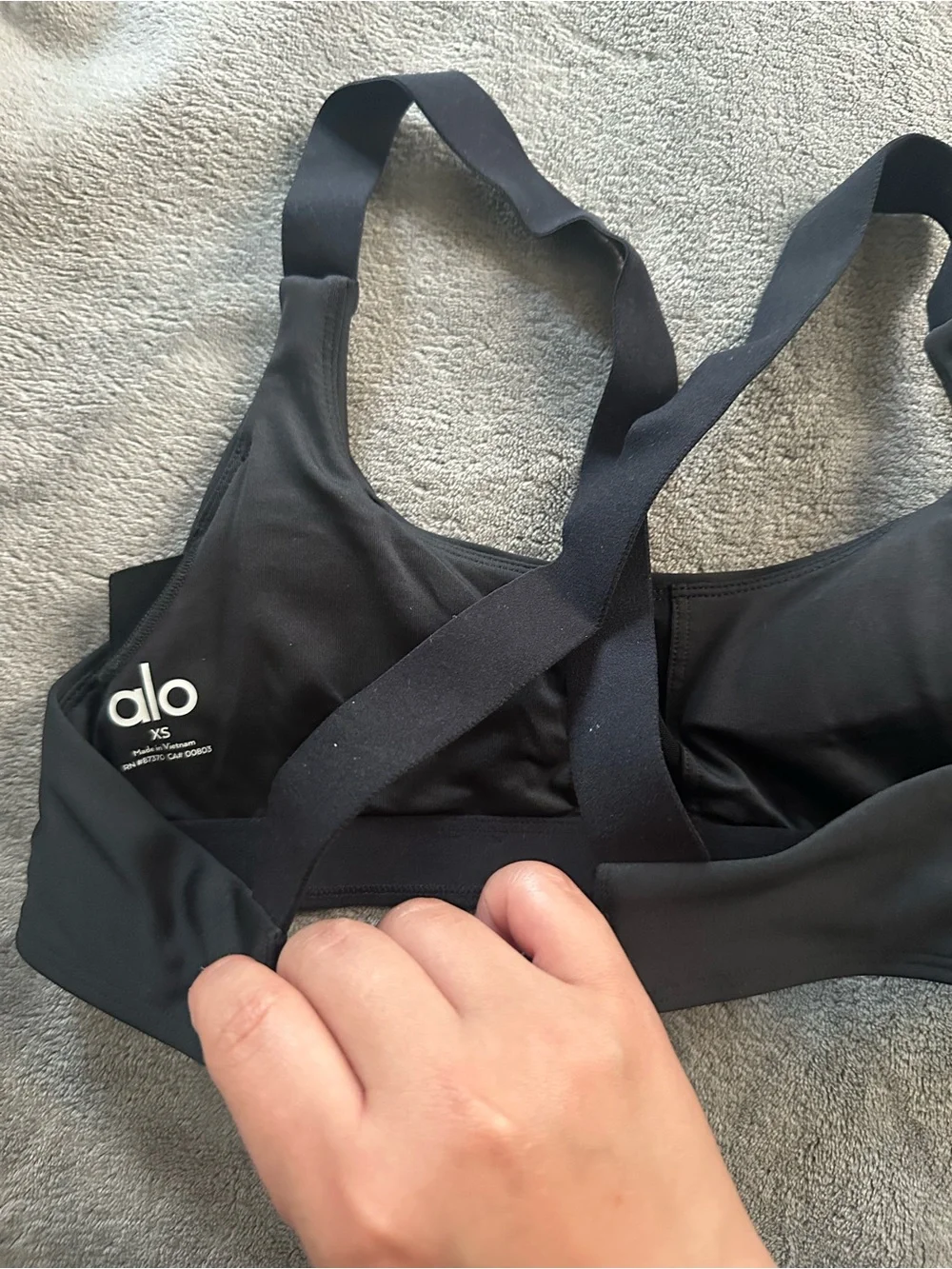 ALO Yoga Black Crossback Bikini Top